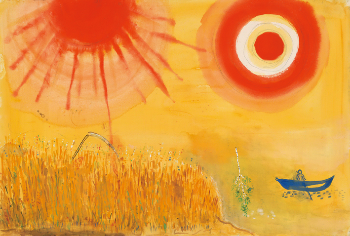  马克·夏加尔 Marc Chagall   马克·夏加尔 Marc Chagall ——  A Wheatfield on a Summer's Afternoon, decor for Aleko
